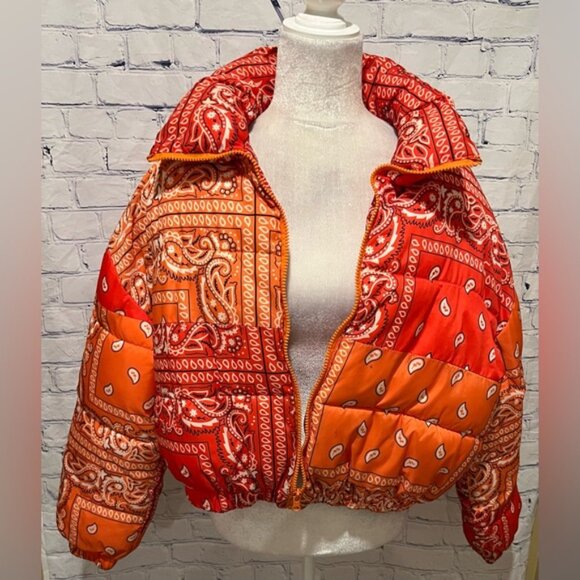 AZALEA WANG PAISLEY MIDTOWN PUFFER Jacket XL - Picture 3 of 9